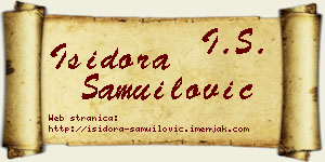 Isidora Samuilović vizit kartica